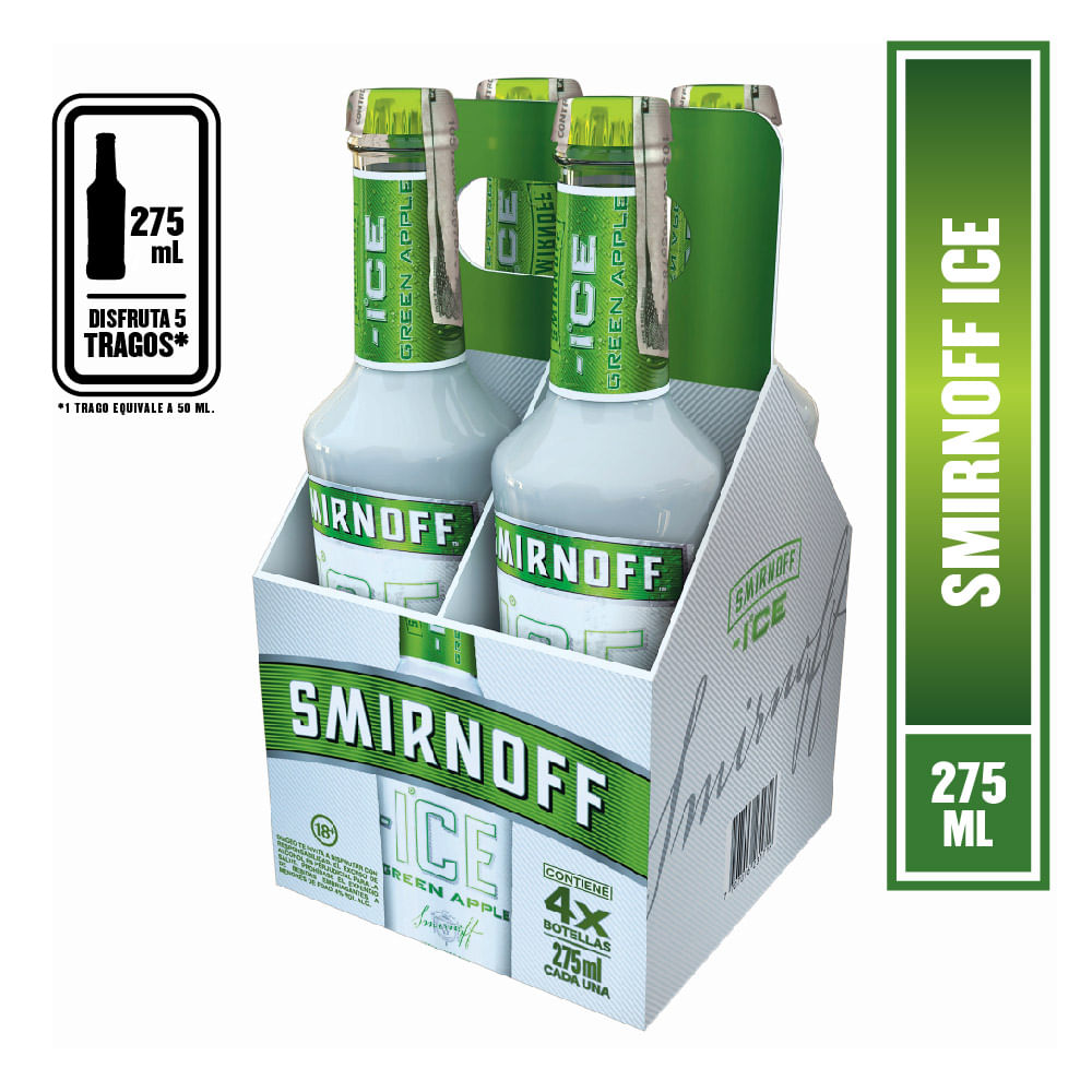 Smirnoff Ice Green Apple 275ml 4pack - dislicores